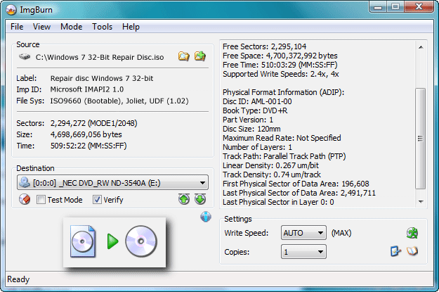 Burning bootable iso to dvd
